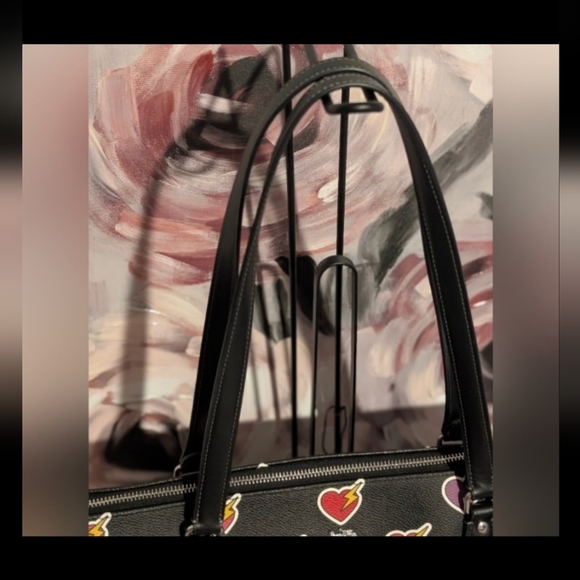 💜3pc Set Coach Heart & Lightning Tote-/Wristlet/Bag Charm - Picture 9 of 16
